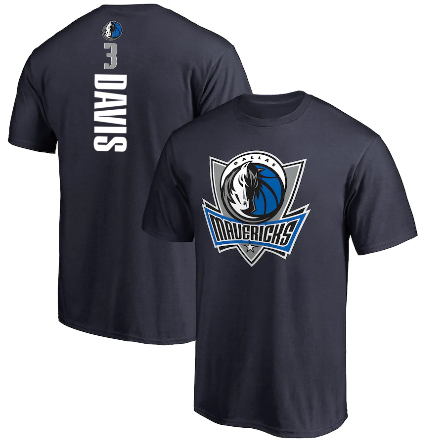 Men NBA Dallas Mavericks #3 Davis blue T shirts style 6->nba t-shirts->Sports Accessory